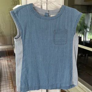 Loft Lou & Grey XS Chambray and striped top